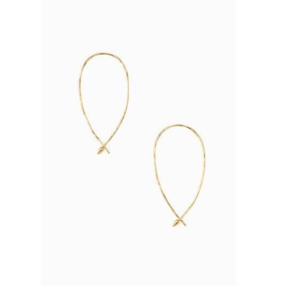 Stella & Dot | [GOLD] Hammered Wire Small Hoops Retired - Picture 6 of 9